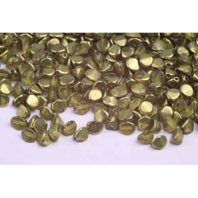 Pinch Beads 5x5mm Metallic Gold 10014AL | Rutkovsky Czech Glass