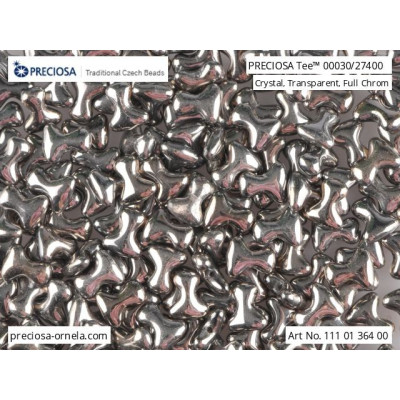 Preciosa Tee Beads 2x8mm Crystal Full Chrom 00030/27400 | Glass