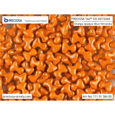 Preciosa Tee Beads 2x8mm Orange Terracotta 93120/15464 | Glass Beads