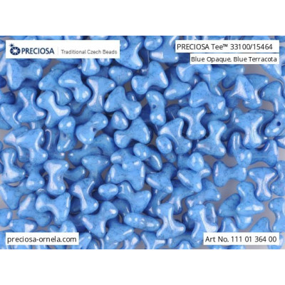 Preciosa Tee Beads 2x8mm Blue Opaque Terracotta 15464 | Czech Glass