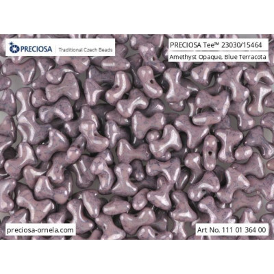 Preciosa Tee Beads 2x8mm Amethyst Blue Terracotta 23030/15464
