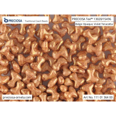 Preciosa Tee Beads 2x8mm Beige Violet Terracotta 15496 | Czech Glass