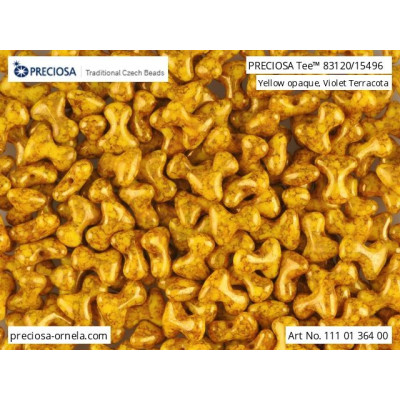 Preciosa Tee Beads 2x8mm Yellow Terracotta 83120/15496 | Glass Beads