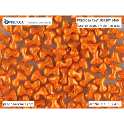 Preciosa Tee Beads 2x8mm Orange Opaque Terracotta 93120 | Glass Beads