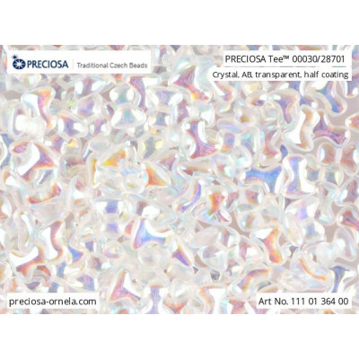Preciosa Tee Beads 2x8mm Crystal AB 00030/28701 | Czech Glass