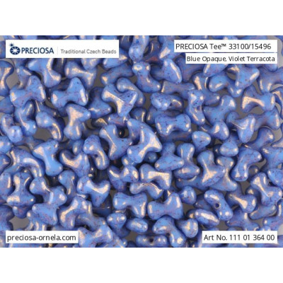 Preciosa Tee Beads 2x8mm Blue Violet Terracotta 15496 | Glass Beads