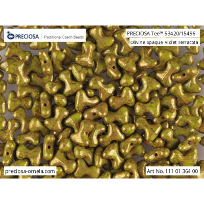 Preciosa Tee Beads 2x8mm Olivine Opaque 53420/15496 | Czech Glass