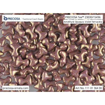 Preciosa Tee Beads 2x8mm Amethyst Violet Terracotta 15496 | Czech
