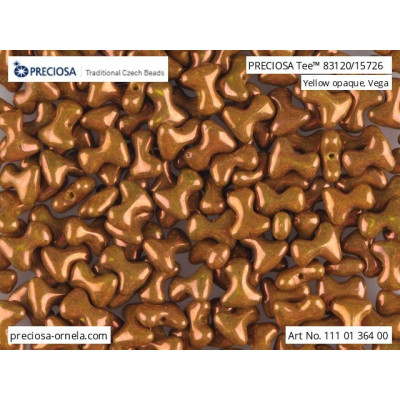 Preciosa Tee Beads 2x8mm Yellow Opaque Vega 83120/15726