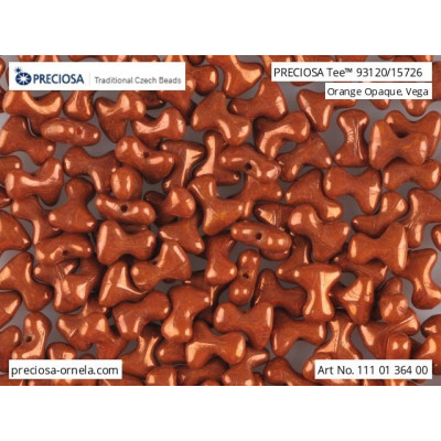 Preciosa Tee Beads 2x8mm Orange Opaque Vega 15726 | Glass Beads