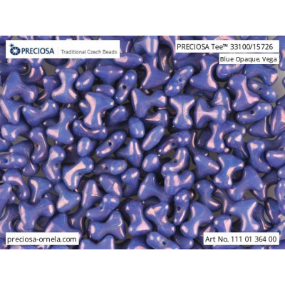 Preciosa Tee Beads 2x8mm Blue Opaque Vega 15726 | Czech Glass