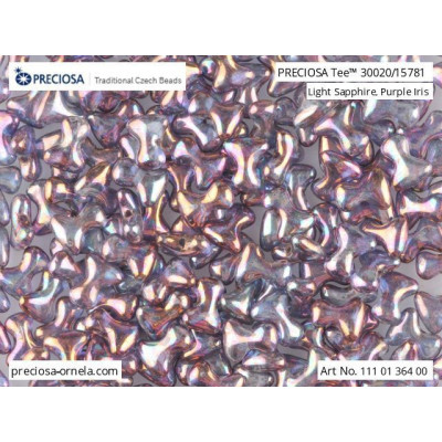 Preciosa Tee Beads 2x8mm Light Sapphire Purple Iris 30020/15781