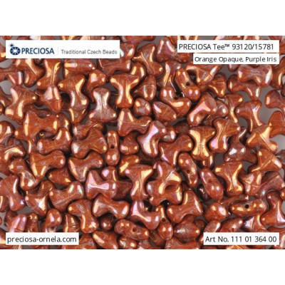 Czech Tee Beads 2x8mm Orange Purple Iris 93120/15781 | Preciosa
