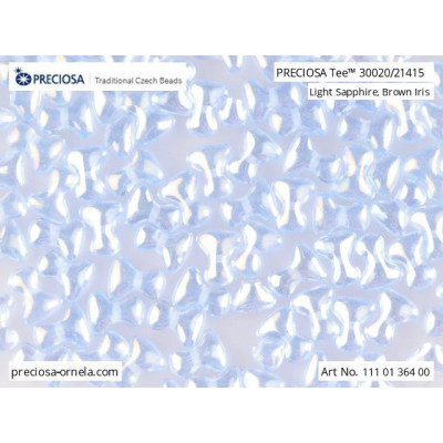 Preciosa Tee Beads 2x8mm Light Sapphire Brown Iris 30020/21415