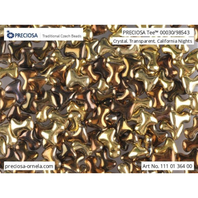 Preciosa Tee Beads 2x8mm Crystal California Nights 98543