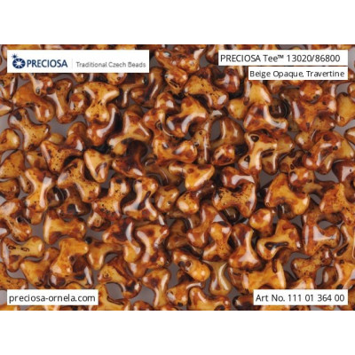 Preciosa Tee Beads 2x8mm Beige Opaque Travertin 86800 | Glass Beads