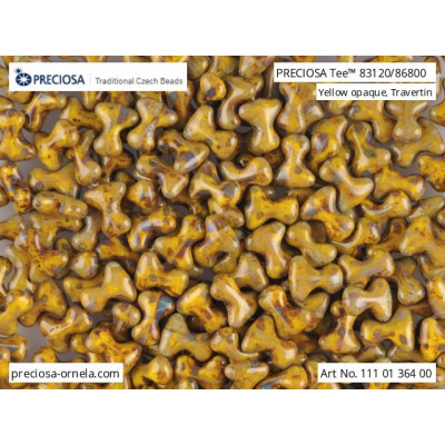 Preciosa Tee Beads Yellow Opaque Travertin 83120/86800