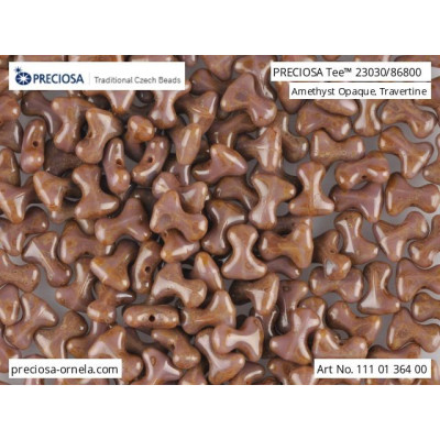 Preciosa Tee Beads 2x8mm Amethyst Travertine 86800 | Glass Beads