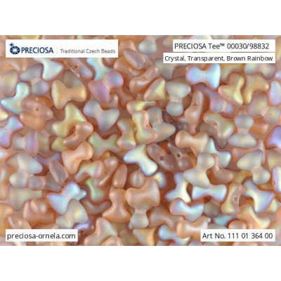 Preciosa Tee Beads 2x8mm Crystal Brown Rainbow 98832 | Czech Glass