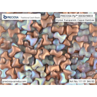 Preciosa Tee Beads 2x8mm Crystal Copper Rainbow 98833 | Glass Beads