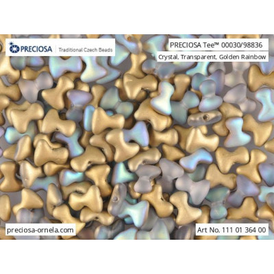 Preciosa Tee Beads 2x8mm Crystal Golden Rainbow 00030/98836