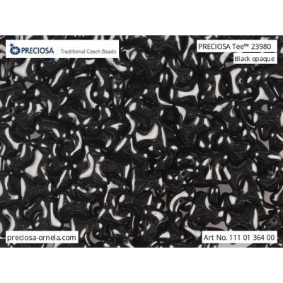 Czech Glass Tee Beads 2x8mm Opaque Jet Black 23980 | Preciosa