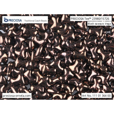 Preciosa Tee Beads 2x8mm Black Opaque Vega 15726 | Glass Beads
