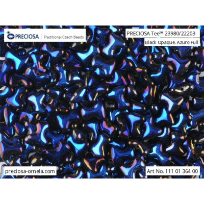 Preciosa Tee Beads 2x8mm Black Azure 23980/22203 | Czech Glass