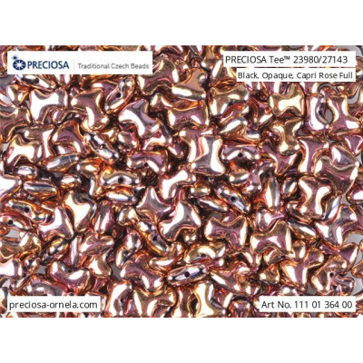 Preciosa Tee Beads 2x8mm Capri Rose Full 23980/27143 | Glass