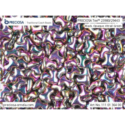 Preciosa Tee Beads 2x8mm Vitrail Green 23980/29443 | Glass Beads