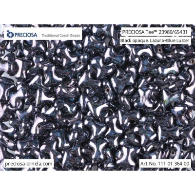 Preciosa Tee Beads 2x8mm Black Blue Luster 65431 | Czech Glass