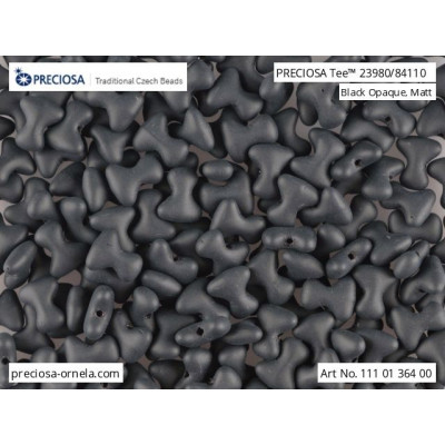 Cuentas Preciosa Tee Matte Black 23980/84110 | Vidrio Checo