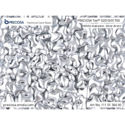 Czech Preciosa Tee Beads 2x8mm Silver Bronze 02010/01700