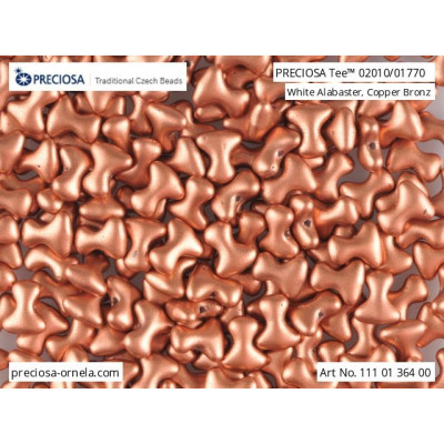 Preciosa Tee Beads 2x8mm Copper Bronze 02010/01770 | Glass Beads