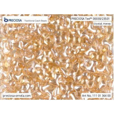 Preciosa Tee Beads 2x8mm Crystal Honey 23501 | Czech Glass Beads