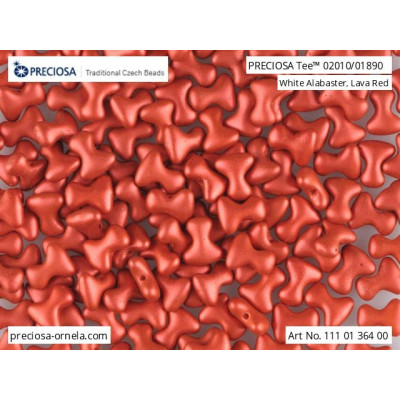 Preciosa Tee Beads 2x8mm Lava Red 02010/01890 | Czech Glass