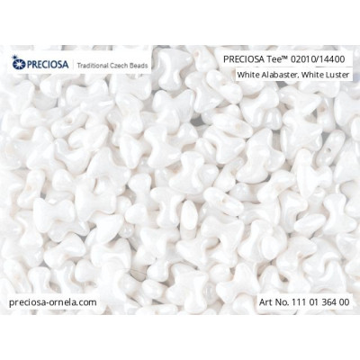 Preciosa Tee Beads 2x8mm White Alabaster Luster 02010/14400