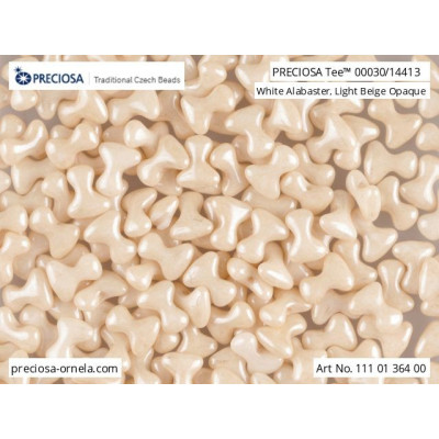 Preciosa Tee Beads 2x8mm Light Beige Opaque 14413 | Czech Glass
