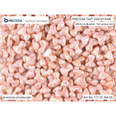 Preciosa Tee Beads 2x8mm White Terracotta 02010/15495 | Czech Glass
