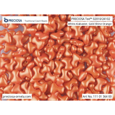 Cuentas Preciosa Tee 2x8mm Gold Shine Orange | Vidrio Checo