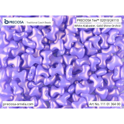 Preciosa Tee Beads 2x8mm Gold Shine Orchid 02010/24110 | Czech Glass
