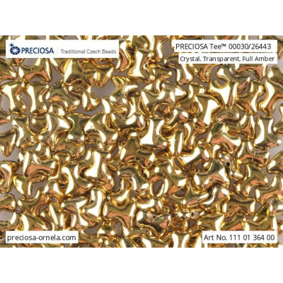 Preciosa Tee Beads 2x8mm Crystal Full Amber 00030/26443 | Glass Beads