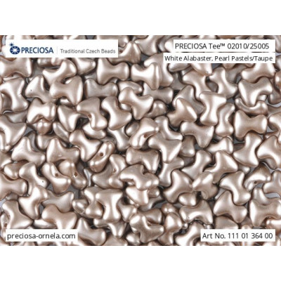 Preciosa Tee Beads 2x8mm Pearl Pastel Taupe 02010/25005 | Czech Glass