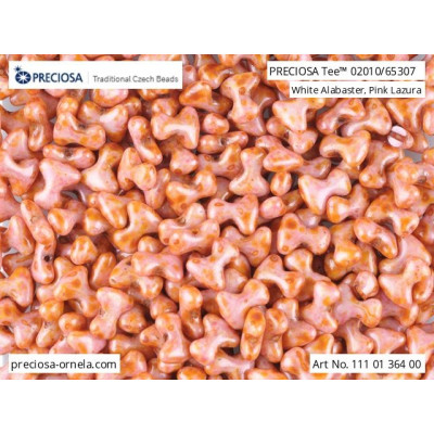 Preciosa Tee Beads 2x8mm Pink Lazura 02010/65307 | Czech Glass