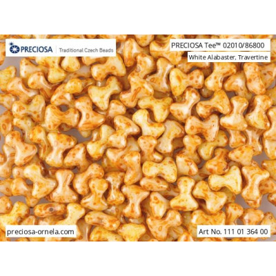 Preciosa Tee Beads 2x8mm White Alabaster Travertine 02010/86800