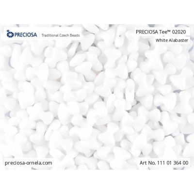 Preciosa Tee Beads 2x8mm White Alabaster 02020 | Czech Glass