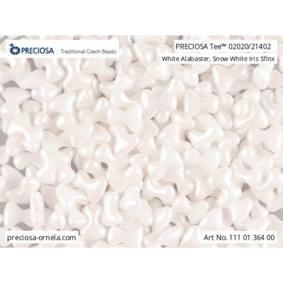 Preciosa Tee Beads 2x8mm White Alabaster Iris 02020/21402