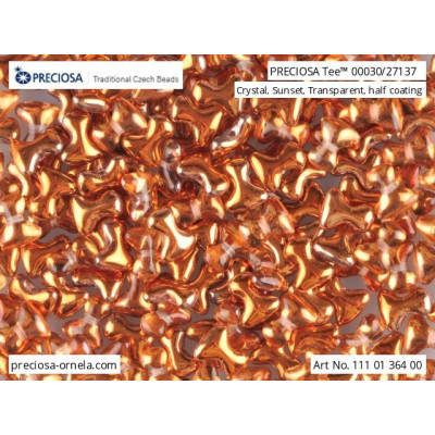Preciosa Tee Beads 2x8mm Crystal Sunset 27137 | Czech Glass