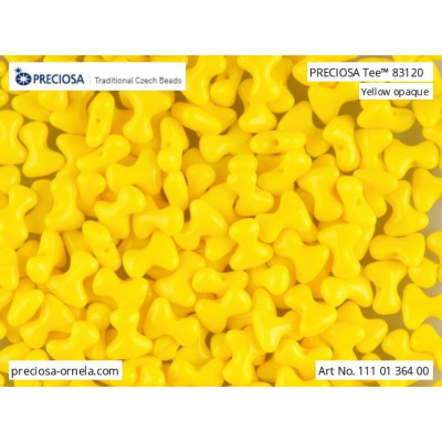 Preciosa Tee Beads 2x8mm Yellow Opaque 83120 | Czech Glass Beads