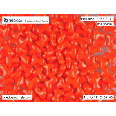 Preciosa Tee Beads 2x8mm Red Opaque 93180 | Czech Glass Beads